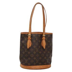 Authentic LOUIS VUITTON Monogram Bucket PM Shoulder Bag M42238 LV